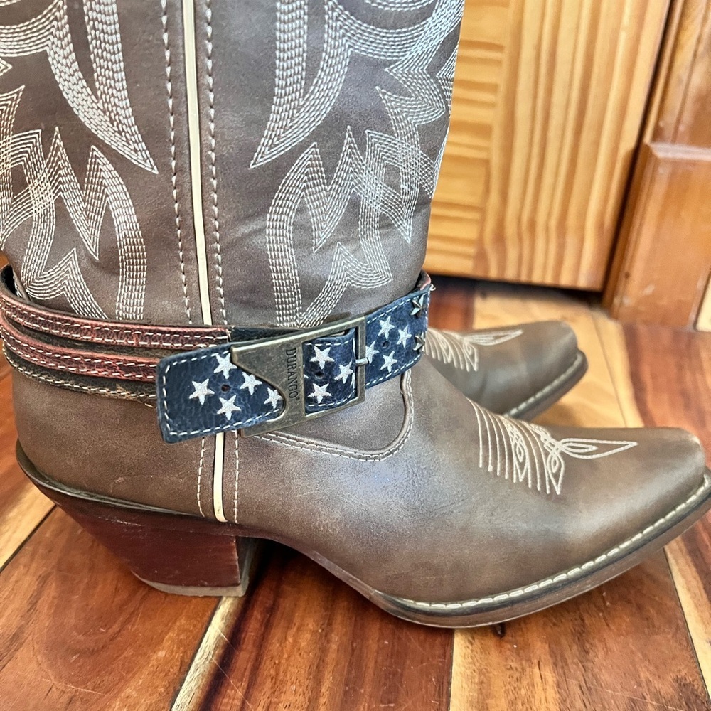 Durango 8.5 Women' Cowboy Boots Western American Flag Cowgirl Rodeo Festival USA - Picture 2 of 9